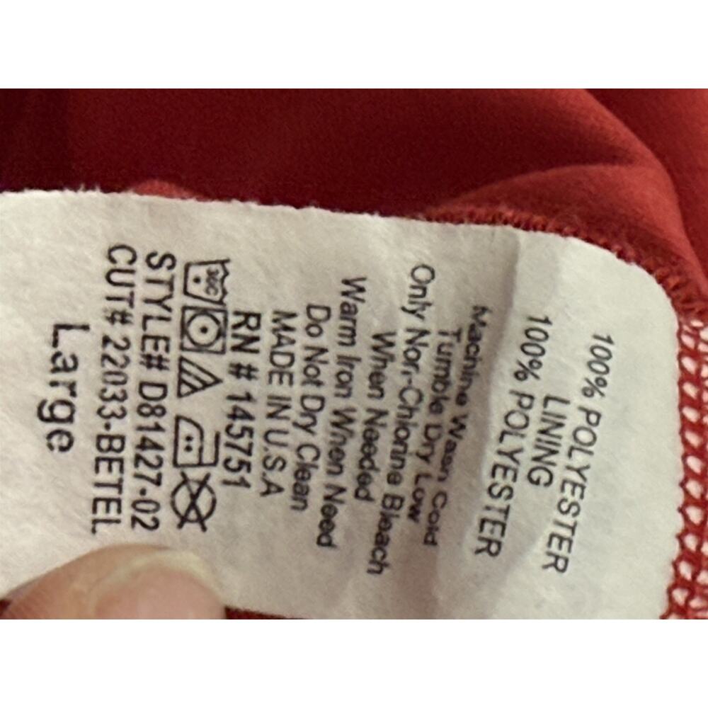 Peach Love California Large Womens Cottage Core Dress Red & White 3/4 Sleeves - Picture 6 of 6